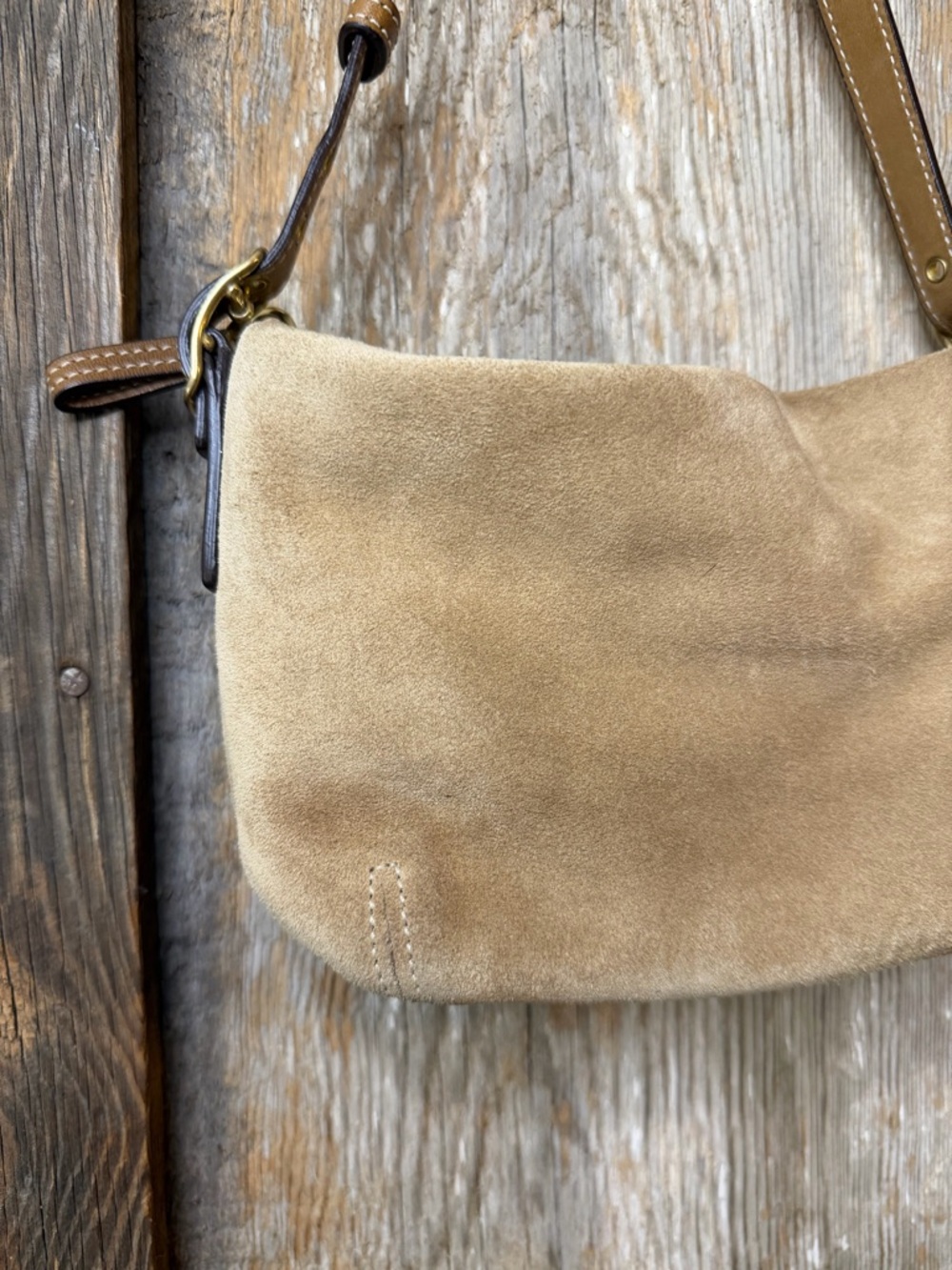 Vintage Coach Legacy Mini Tan Suede Shoulder Bag Handbag Y2K - Picture 3 of 16